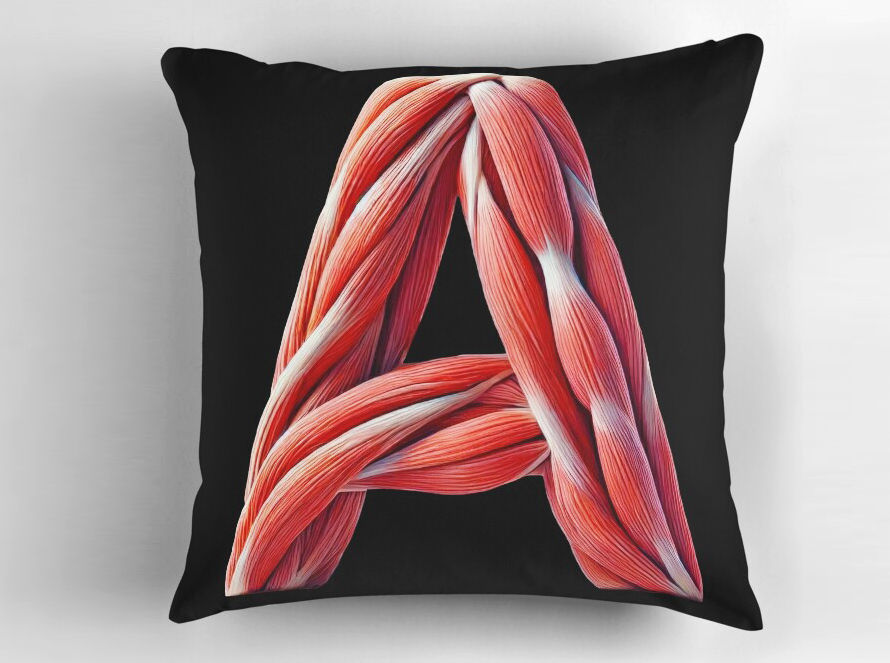 Muscles type letter pillow