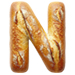 Letter N in Bread type design