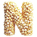 Popcorn type letter N