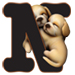 Puppies type letter N