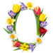 Letter O in Spring Flowers type design