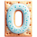 Letter O in Pastry type design
