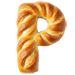 Letter P in Bread type design