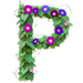 Letter P in Morning Glory type design