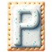 Letter P in Pastry type design