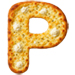 White Pizza type letter P