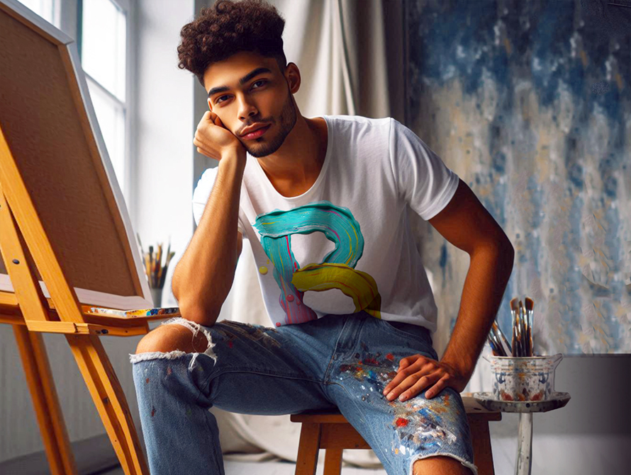 Paint letter t-shirt