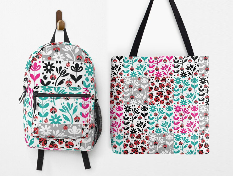 Ladybug Patchwork Bags