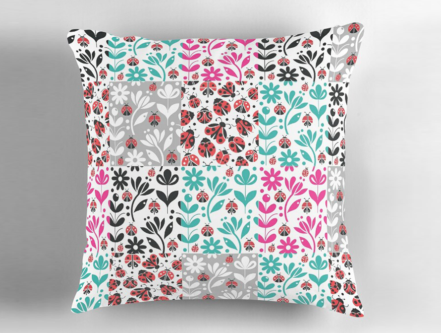 Ladybug Patchwork Pillows