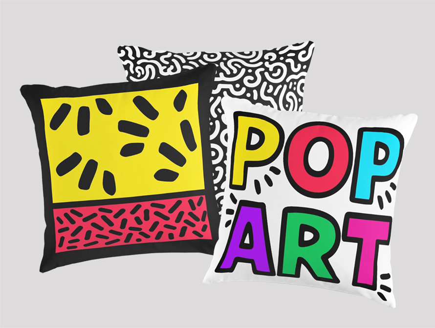 Pop! letter throw pillow