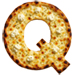 White Pizza type letter Q