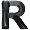 Black Paint type letter R