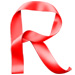 Letter R in Ribbon type design