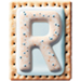Letter R in Pastry type design
