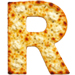 White Pizza type letter R