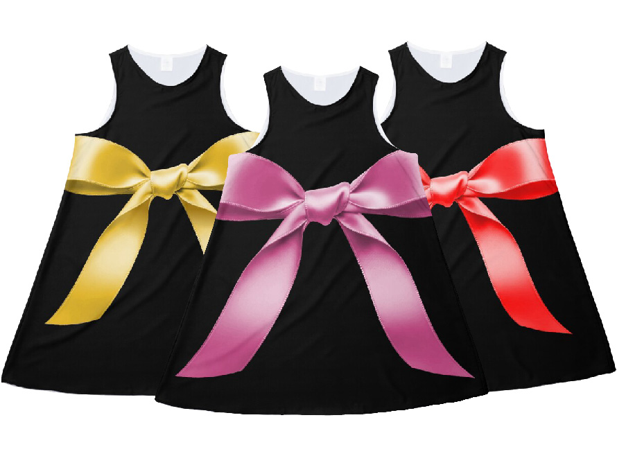 Mini dress with big ribbon bow