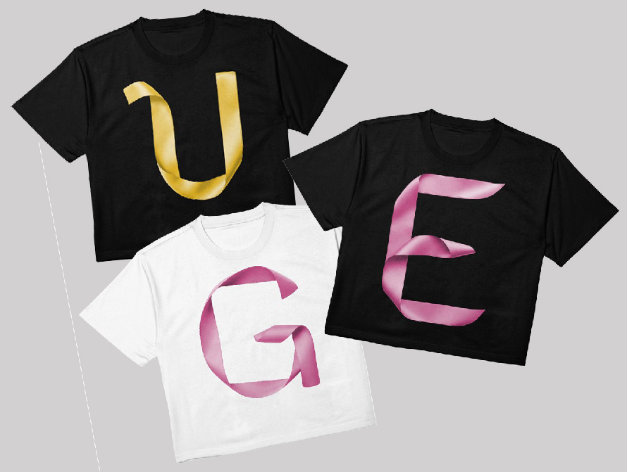 T-shirt with ribbon letters