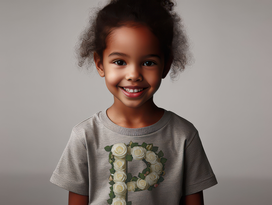 Roses letter kids t-shirt