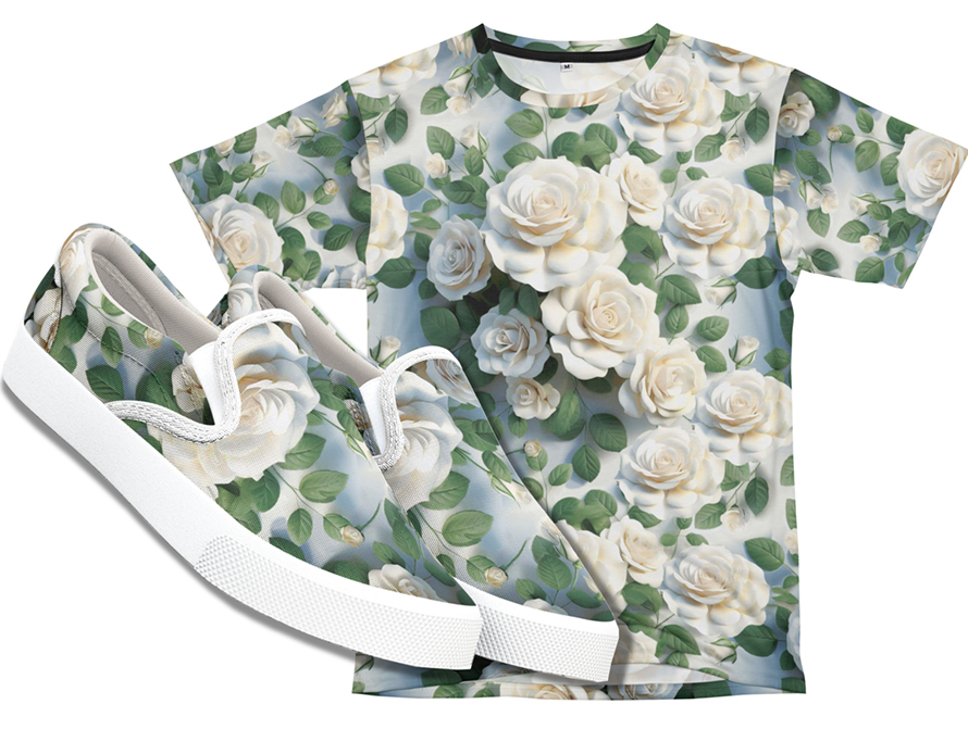 Roses all-over print shirt and shoes