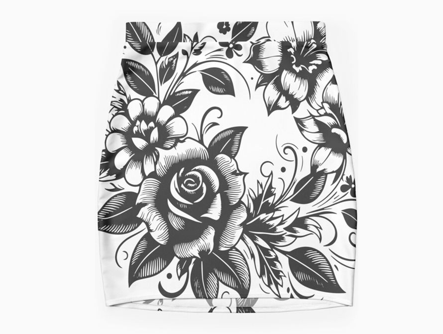 Rose Tattoo mini sjirt