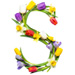 Letter S in Spring Flowers type design