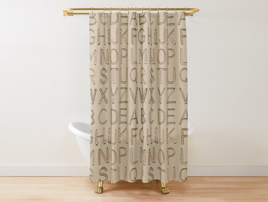 Sand shower curtain