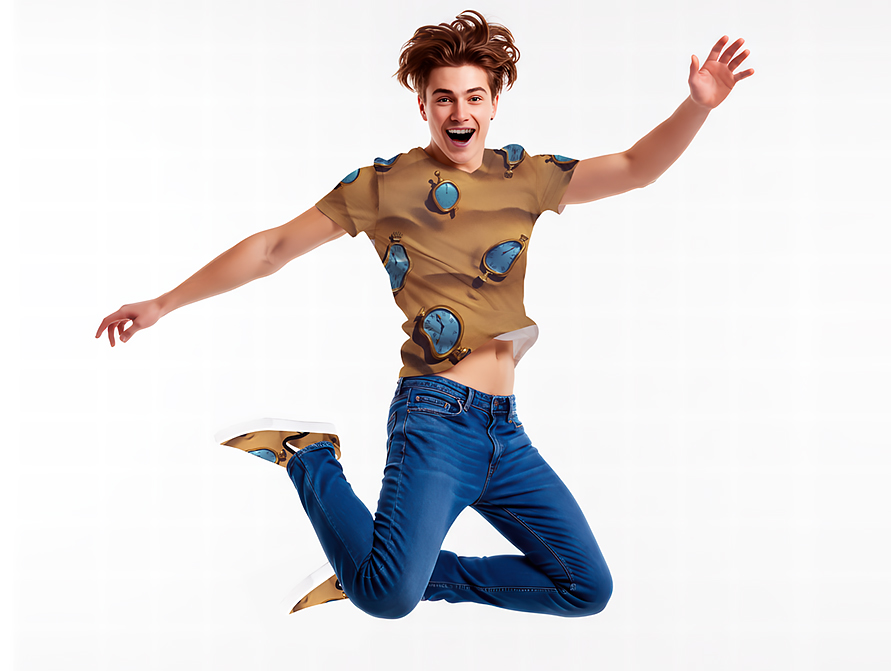 Surreal allover print tee and shoes