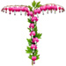 Letter T in Bleeding Hearts type design