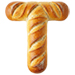 Letter T in Bread type design