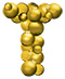 Gold Christmas letter T