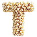 Popcorn type letter T