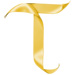Letter T in Ribbon type design