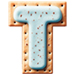 Letter T in Pastry type design