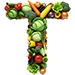 Veg type letter T