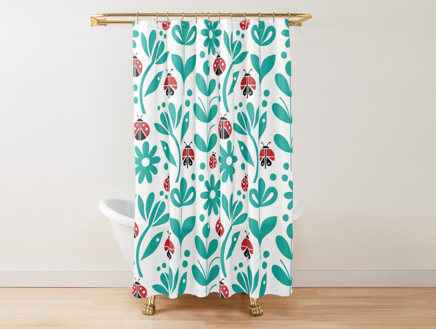 Ladybug Shower Curtain
