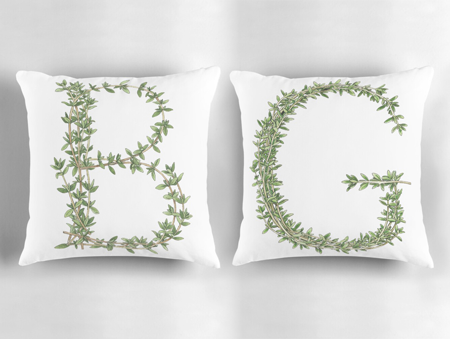 Thyme letter pillows
