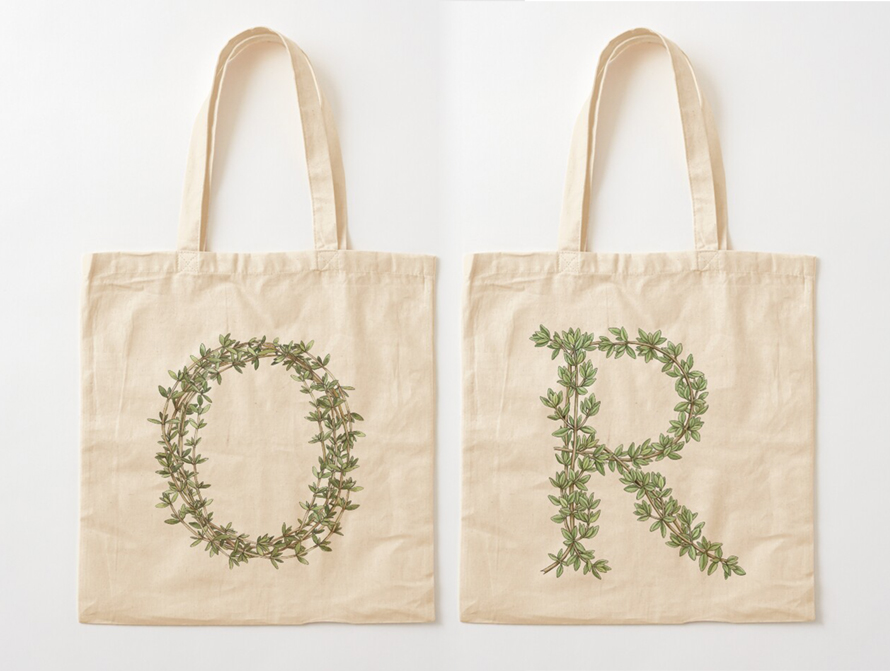 Thyme tote bags