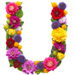 Letter U in Summer Flowers type design