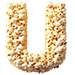 Popcorn type letter U