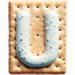 Letter U in Pastry type design