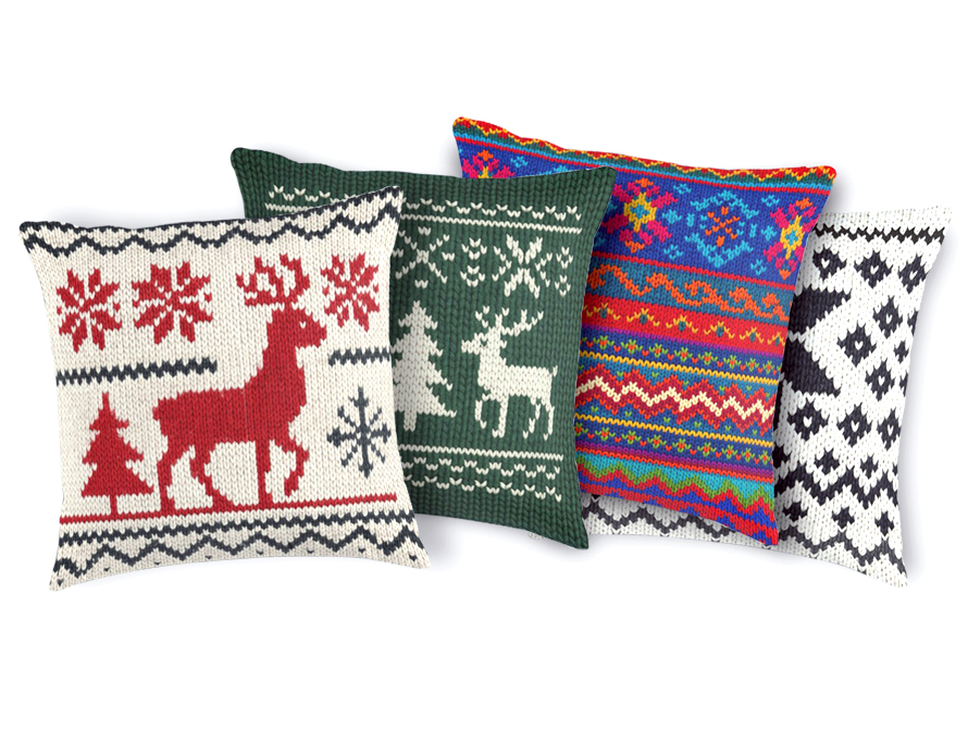 Christmas Sweater Print Throw Pillows