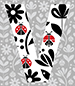 Ladybug type letter V