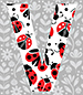 Ladybug type letter V