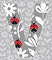 Ladybug type letter V