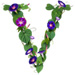 Letter V in Morning Glory type design