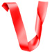Letter V in Ribbon type design
