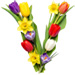 Letter V in Spring Flowers type design