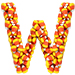 Candy Corn letter W