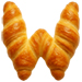 Letter W in Croissant type design