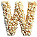 Popcorn type letter W